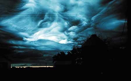 Looking west from the western edge of Grand Island the night of the tornadoes.